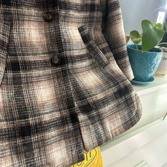 Joe Fresh Classic Plaid Pea Coat XS - Picture 9 of 16